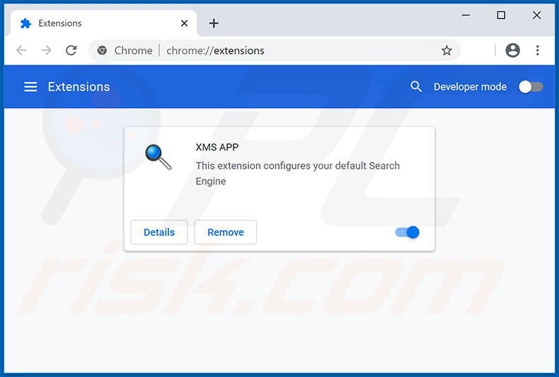 APLICACIÓN XMS: una extensión del secuestrador de navegador diseñada para promover el buscador falso searchred01.xyz