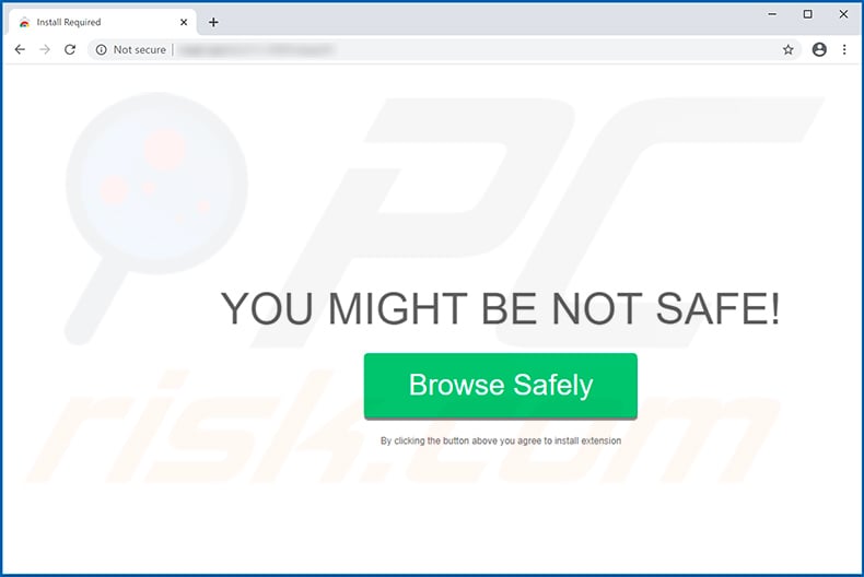 Sitio web engañoso promoviendo al secuestrador de navegador de la aplicación XMS