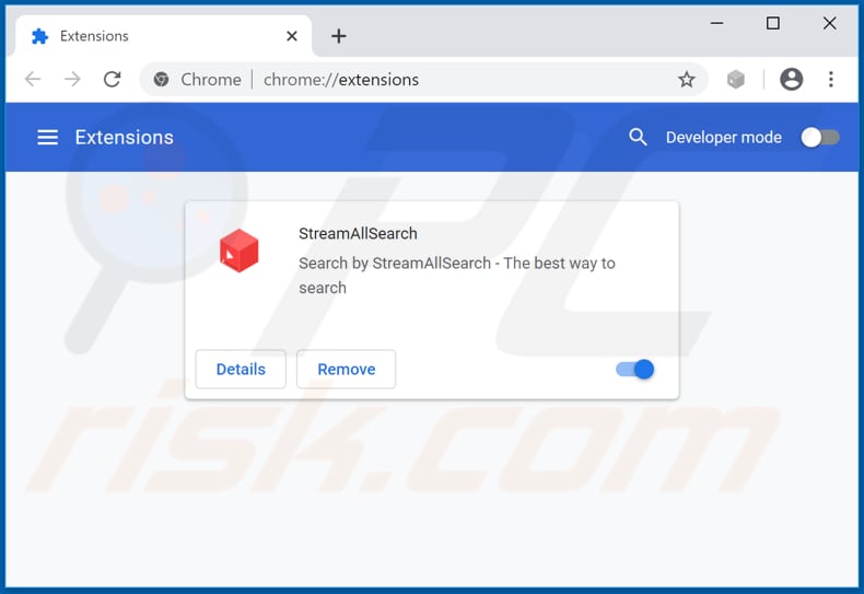 Eliminando las extensiones de Google Chrome relacionadas con streamall-search.com