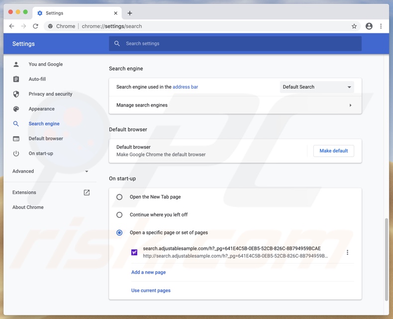 UpgradeCoordinator adware secuestrando la configuración de Chrome