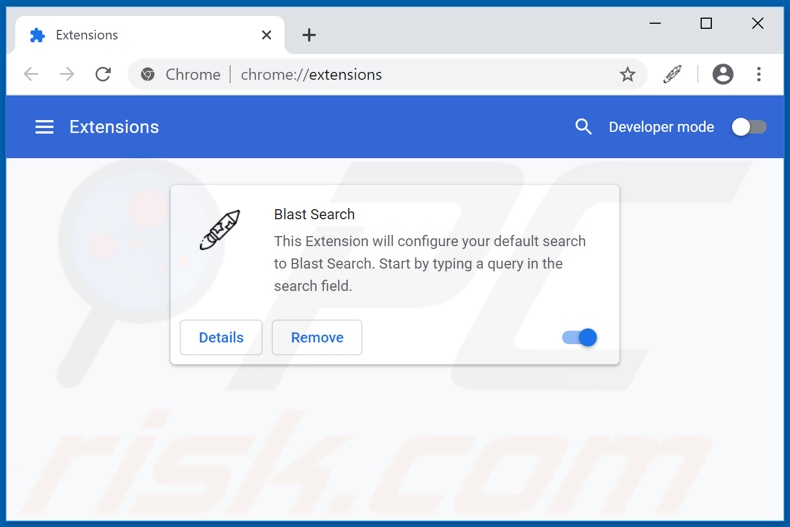Eliminando las extensiones de Google Chrome relacionadas con blast-search.net