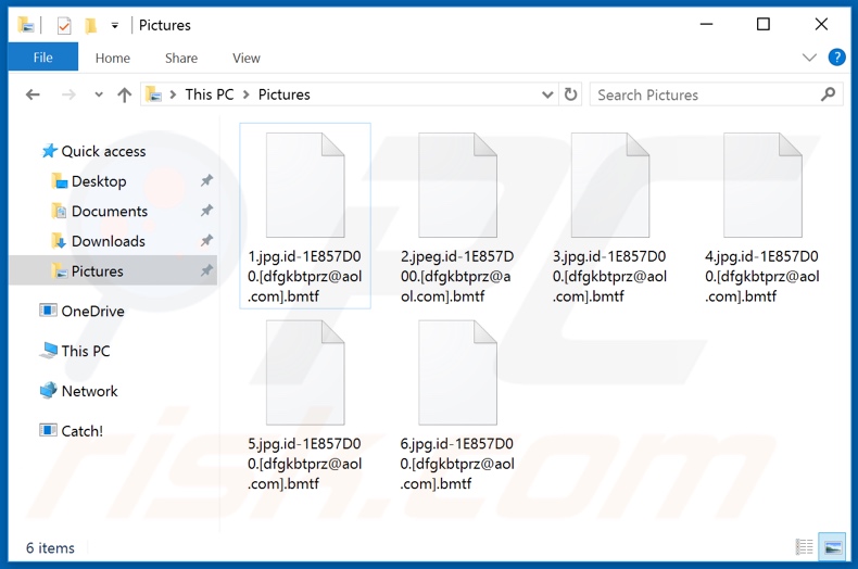 Archivos encriptados por el ransomware Bmtf (extensión .Bmtf)