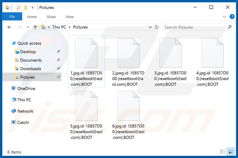 Archivos encriptados por el ransomware .BOOT (extensión .BOOT)