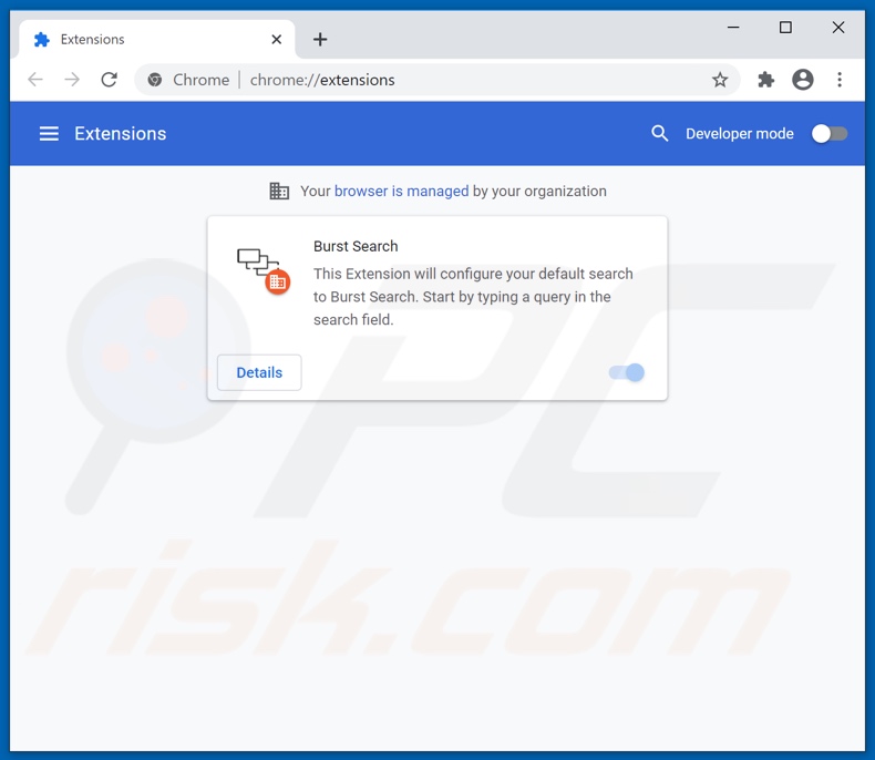 Eliminando las extensiones de Google Chrome relacionadas con burstsearch.com
