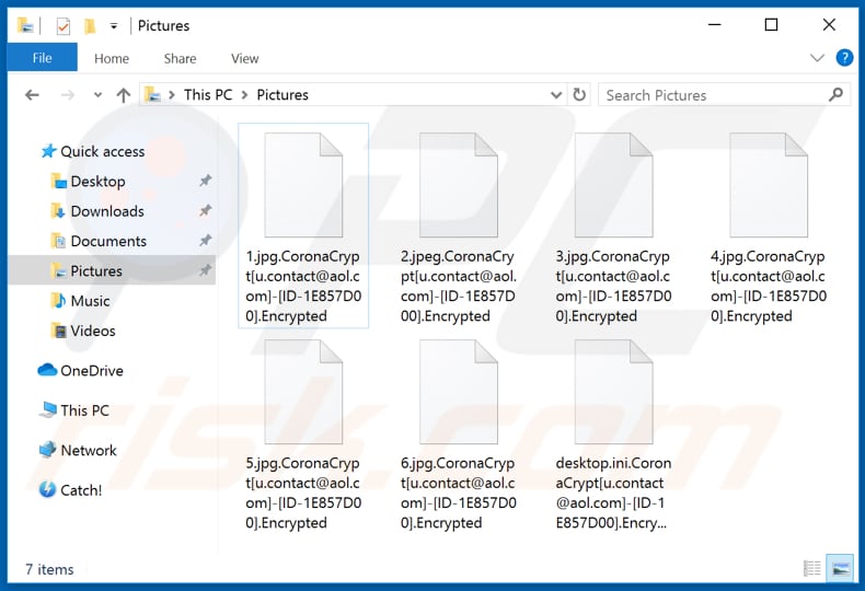 Archivos encriptados por el ransomware CoronaCrypt (extensión .Encrypted)