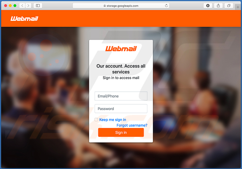 Sitio falso de inicio de sesión de Webmail promocionado a través de emails no deseados