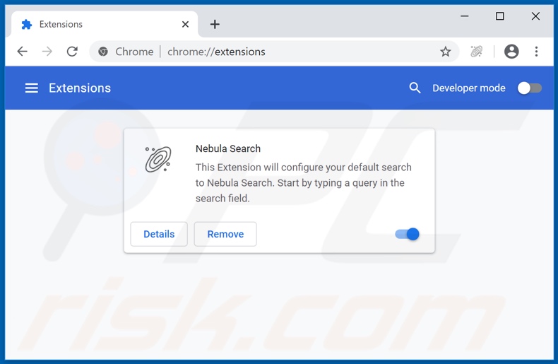 Eliminando las extensiones de Google Chrome relacionadas con nebulasearch.net