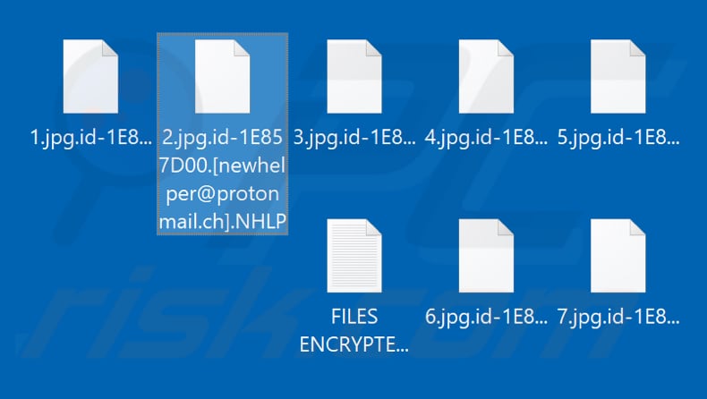 Archivos encriptados por el ransomware NHLP (extensión .NHLP)