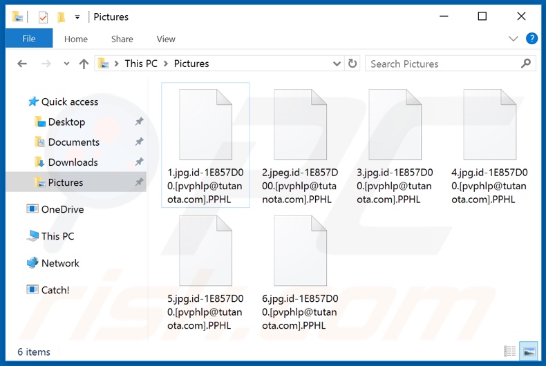 Archivos encriptados por el ransomware PPHL (extensión .PPHL)