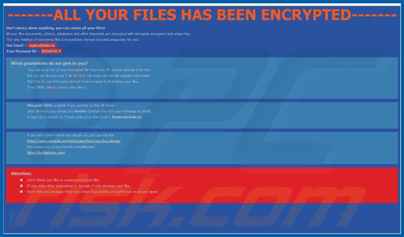 Instrucciones de desencriptamiento de Repter (How To Decrypt Files.hta)