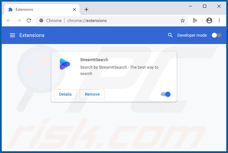 Eliminando las extensiones de Google Chrome relacionadas con streamit-search.com