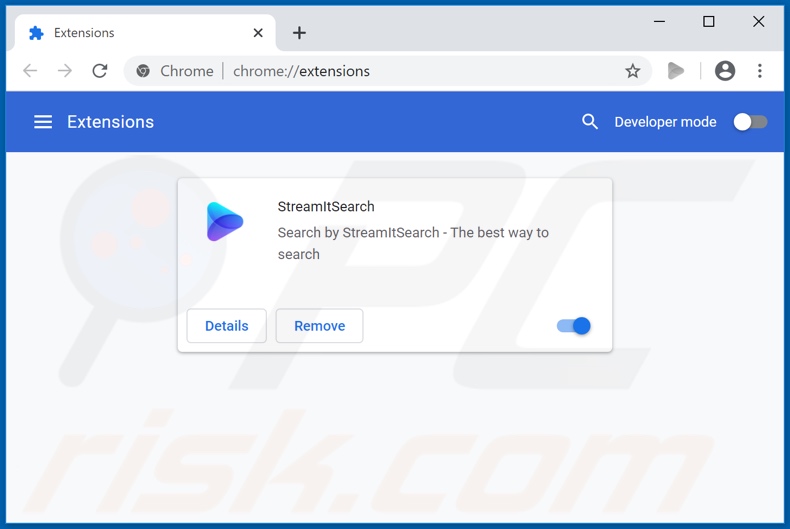 Eliminando las extensiones de Google Chrome relacionadas con streamit-search.com