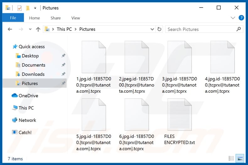 Archivos encriptados por el ransomware Tcprx (extensión .tcprx)
