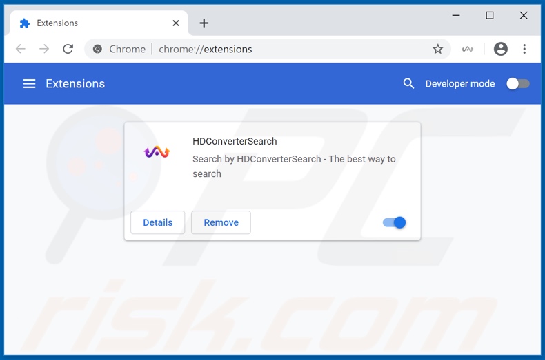 Eliminando las extensiones de Google Chrome relacionadas con hdconvertersearch.com