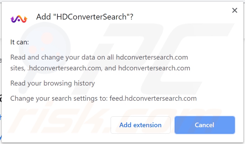 Secuestrador de navegador HDConverterSearch solicitando permisos