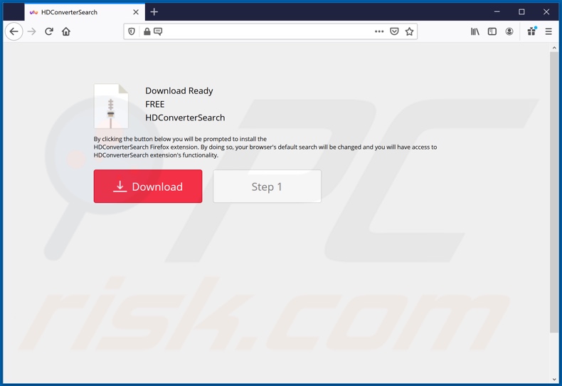 Sitio web utilizado para promover el secuestrador de navegador HDConverterSearch (Firefox)