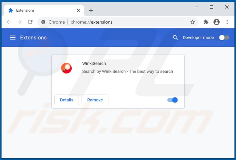 Eliminando las extensiones de Google Chrome relacionadas con winki-search.com