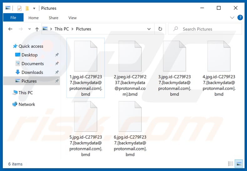 Archivos encriptados por el ransomware Bmd (extensión .bmd)