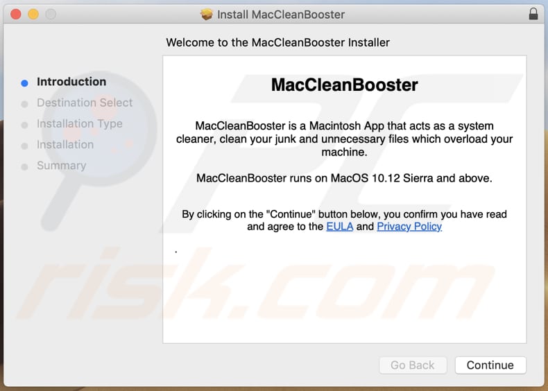 Instalador de PUAs MacCleanBooster