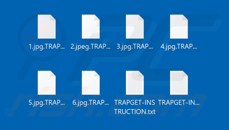 Archivos encriptados por el ransomware TRAPGET (extensión .TRAPGET)