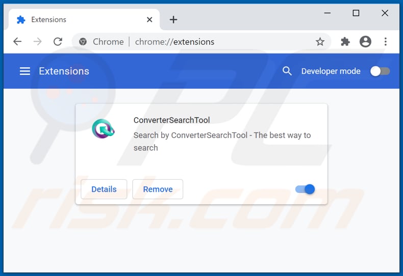 Eliminando las extensiones de Google Chrome relacionadas con convertersearchtool.com