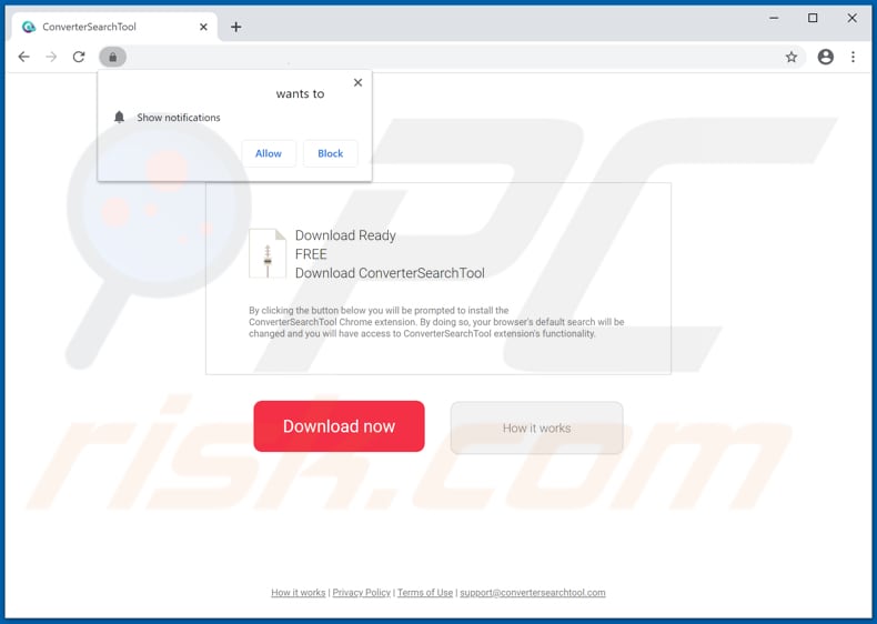 Promotor del secuestrador de navegador ConverterSearchTool en Chrome