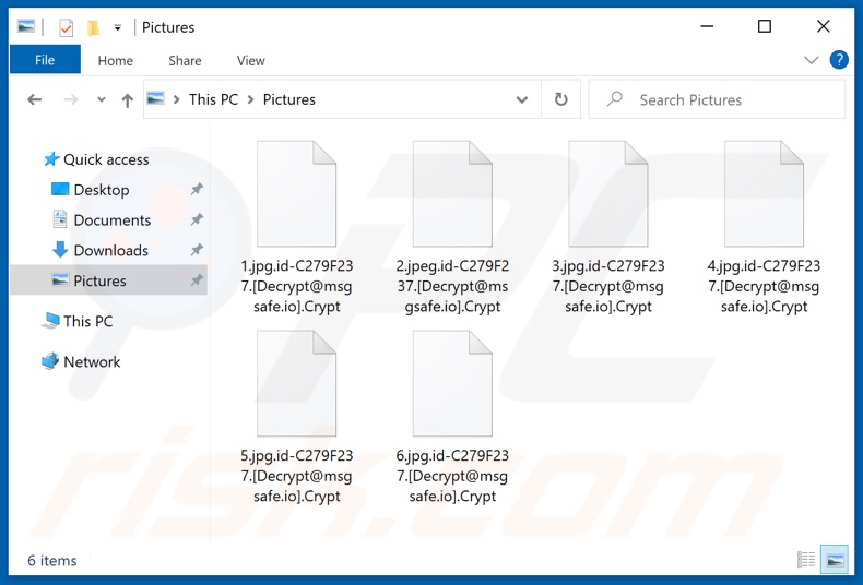 Archivos encriptados por el ransomware Crypt (extensión .Crypt)