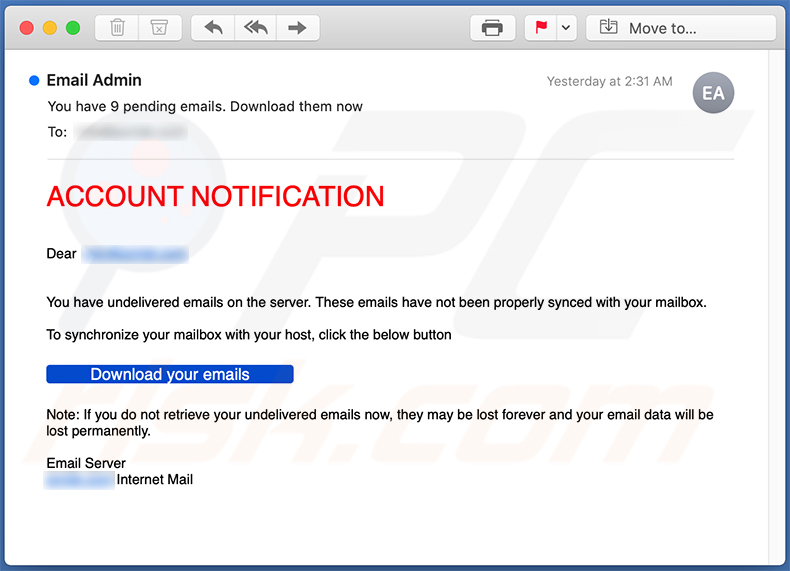 Email no deseado utilizado con fines de phishing (2020-10-08 - ejemplo 1)
