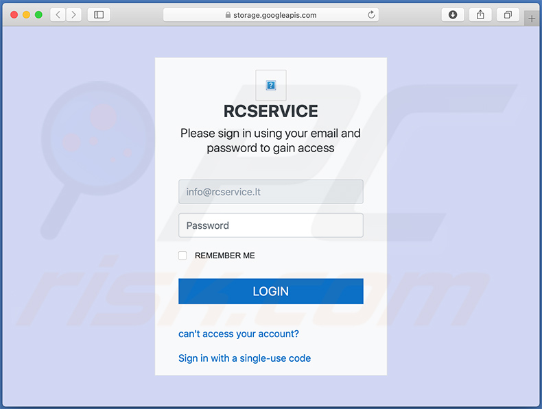 Sitio web de phishing promocionado a través de email no deseado (2020-10-27)