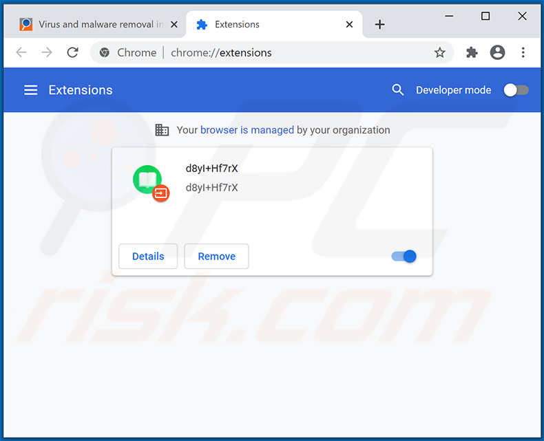 Extensión de Chrome maliciosa d8yl+Hf7rX