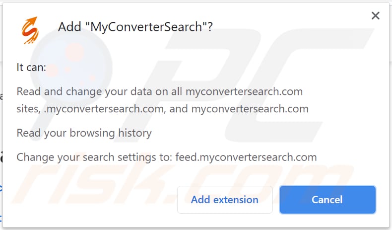 Notificación de secuestrador de navegador MyConverterSearch