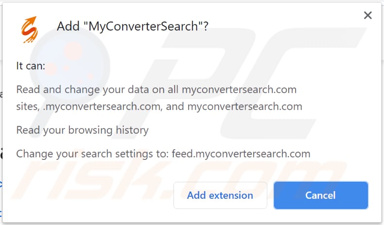 Notificación de secuestrador de navegador MyConverterSearch