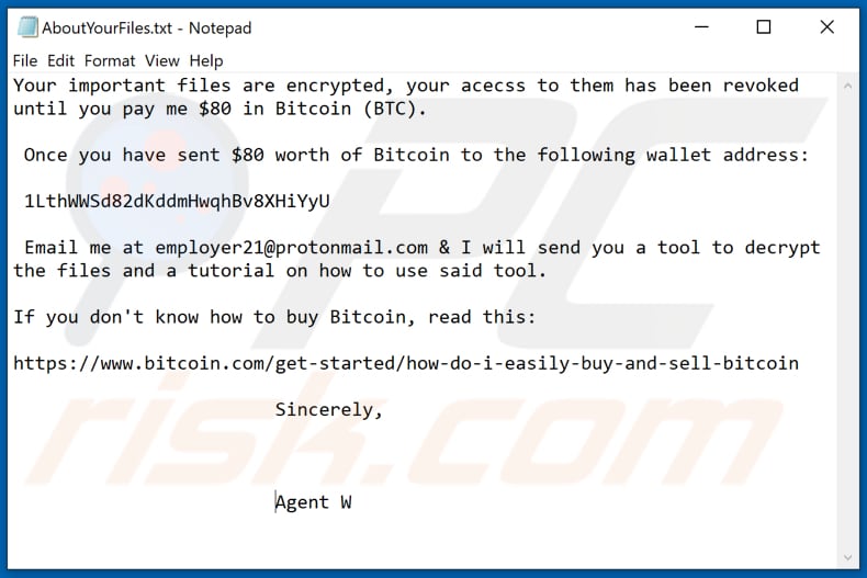 Archivo de texto del ransomware VAGGEN (AboutYourFiles.txt)
