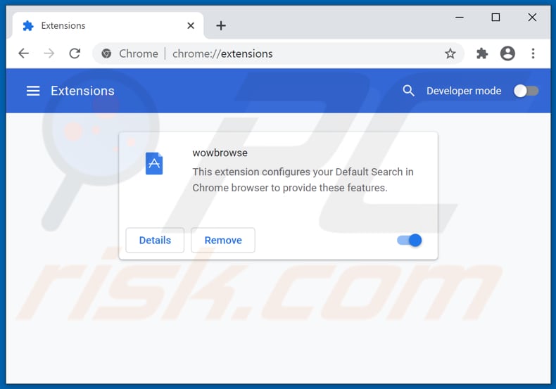 Eliminando las extensiones de Google Chrome relacionadas con tailsearch.com