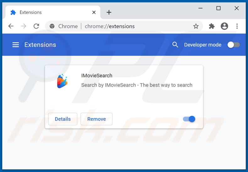 Eliminando las extensiones de Google Chrome relacionadas con imoviesearch.com