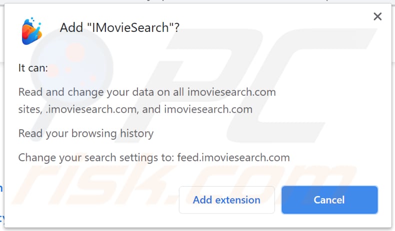 Notificación del secuestrador de navegador IMovieSearch