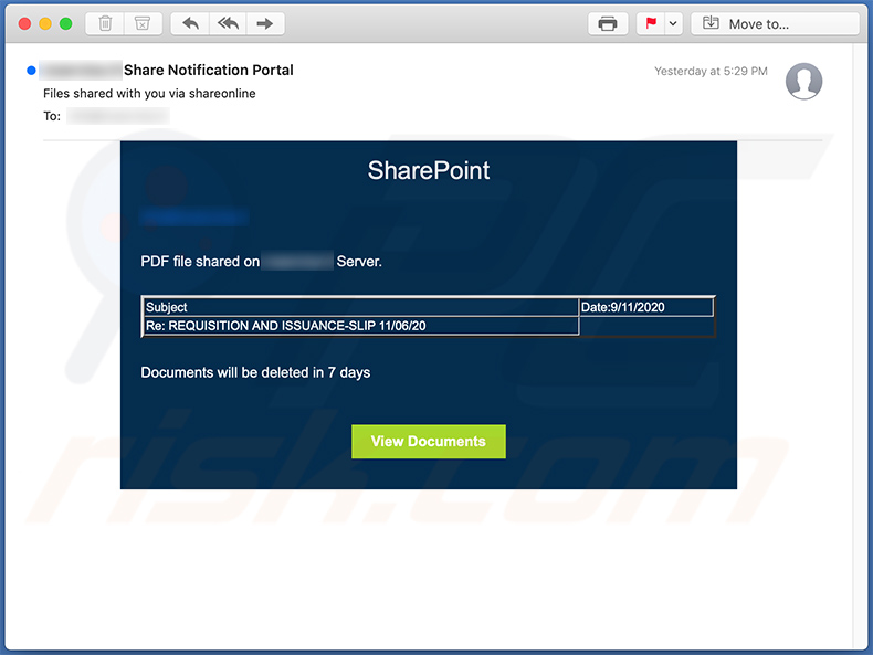 Correo electrónico no deseado con temática de SharePoint (2020-11-10)