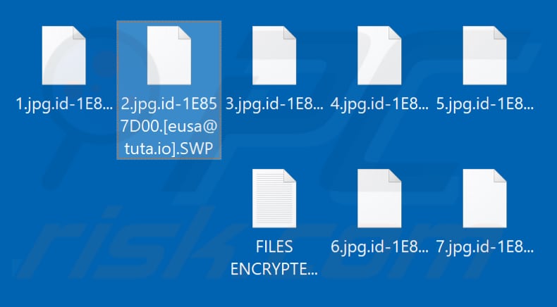 Archivos encriptados por el ransomware SWP (extensión .SWP)