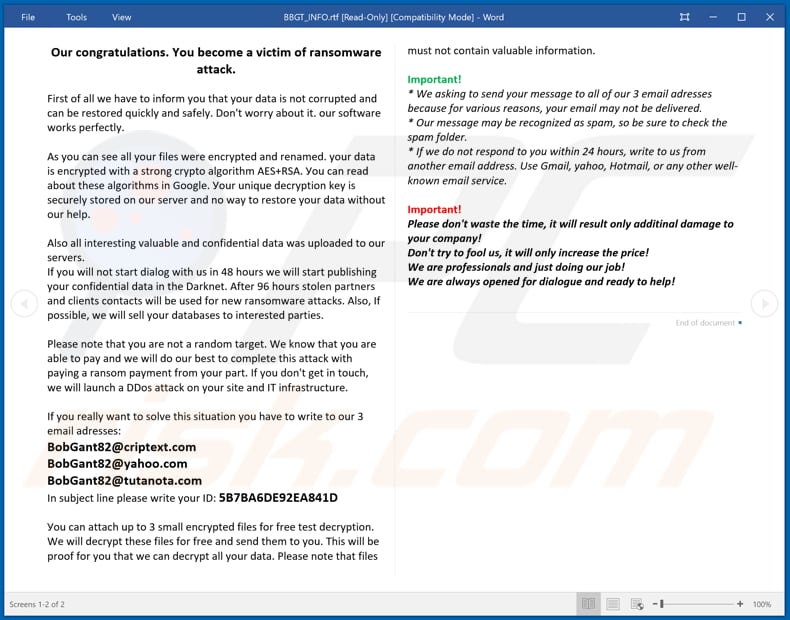 Instrucciones de desencriptado de BBGT (BBGT_INFO.rtf)