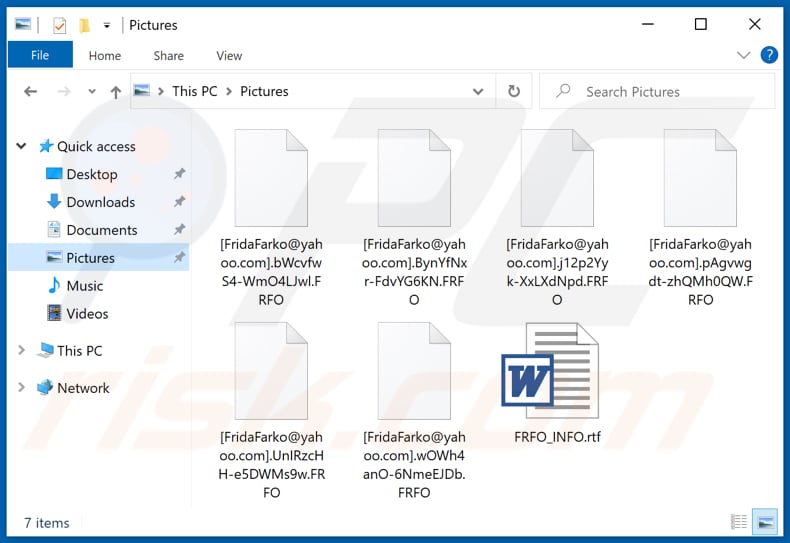 Archivos encriptados por el ransomware FRFO (extensión .FRFO)