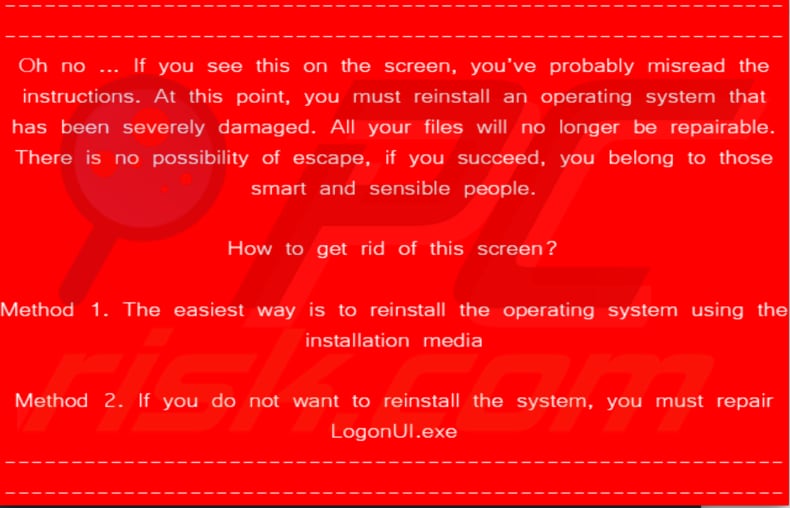Pantalla del ransomware Wormlocker que aparece tras introducir la clave.