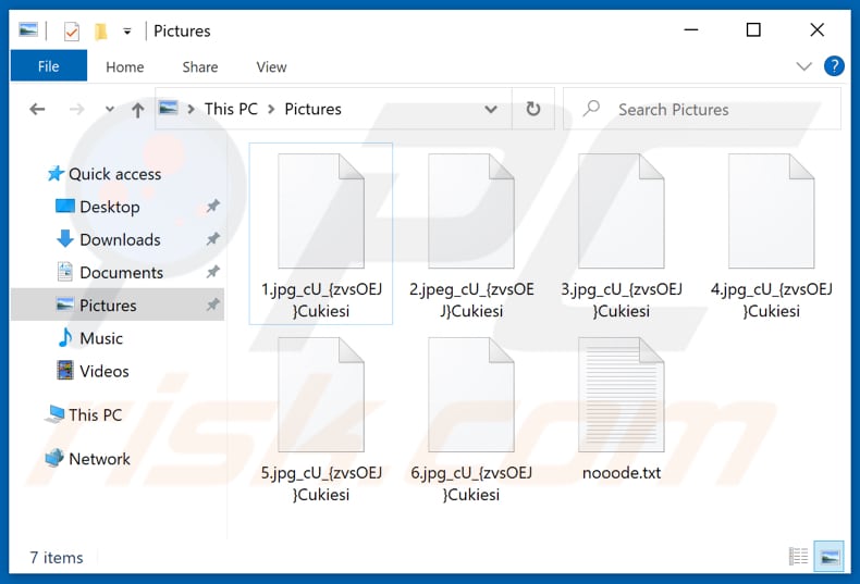 Archivos encriptados por el ransomware Cukiesi (extensión _cU{zvsOEJ}Cukiesi)