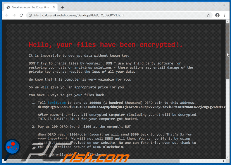 Nota de rescate del ransomware DeroHE GIF (READ_TO_DECRYPT.html)