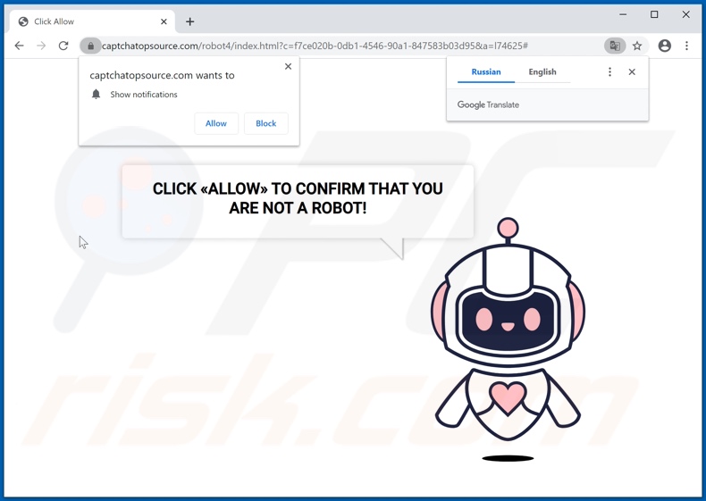 Redirecciones emergentes de captchatopsource[.]com