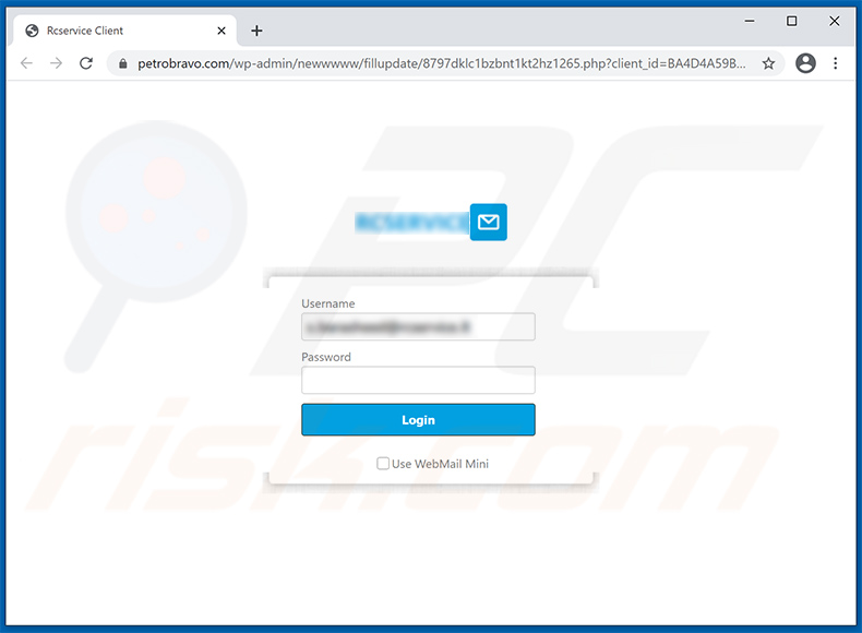 Sitio web de phishing promocionado a través de credenciales de email dirigidas al spam