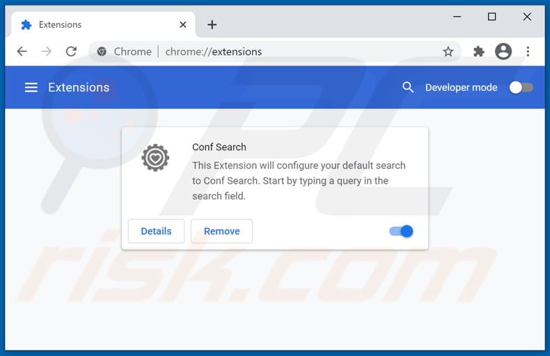 Eliminando las extensiones de Google Chrome relacionadas con conf-search.com