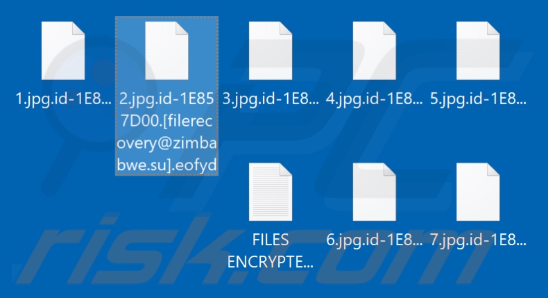 Archivos encriptados por el ransomware Eofyd (extensión .eofyd)