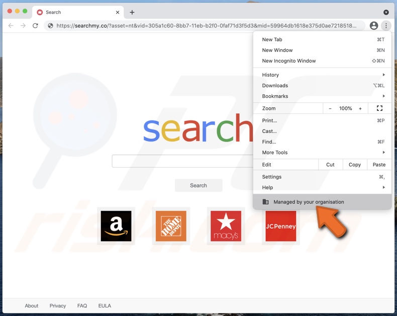 Searchmy.co que promueve el secuestrador de navegador agregando la función 