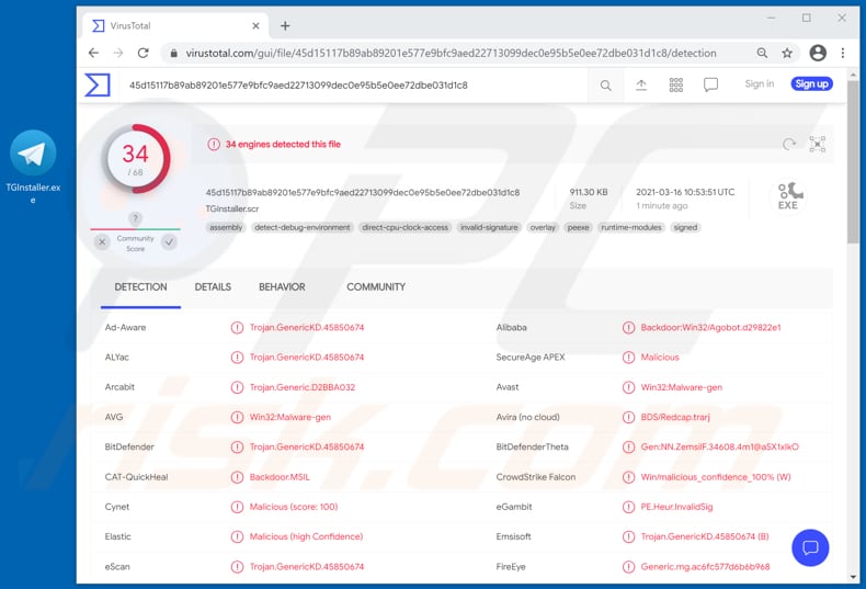 El malware de Telegram