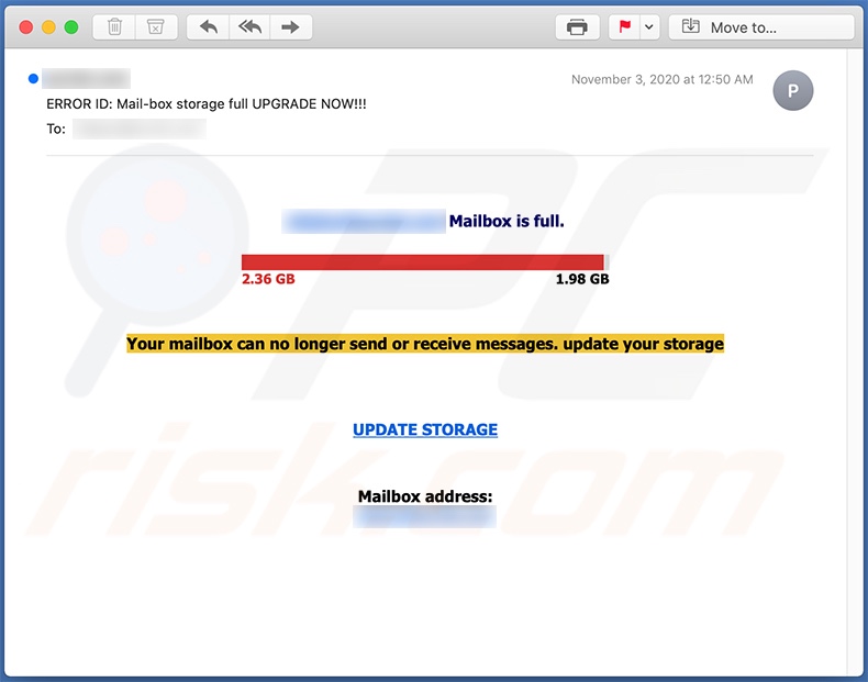 Variante alternativa de correo electrónico de estafa 